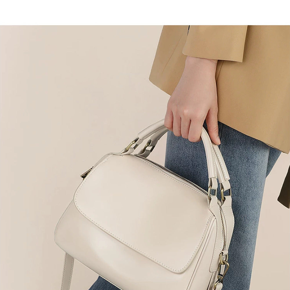 VINEY Leather Top-Handle Tote and Crossbody Bag, top handle