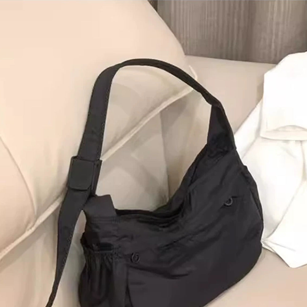VINEY Lightweight Canvas Crescent Tote Bag, relaxed shape view