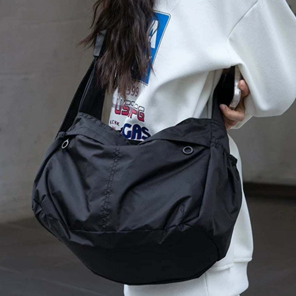 VINEY Lightweight Canvas Crescent Tote Bag, city style