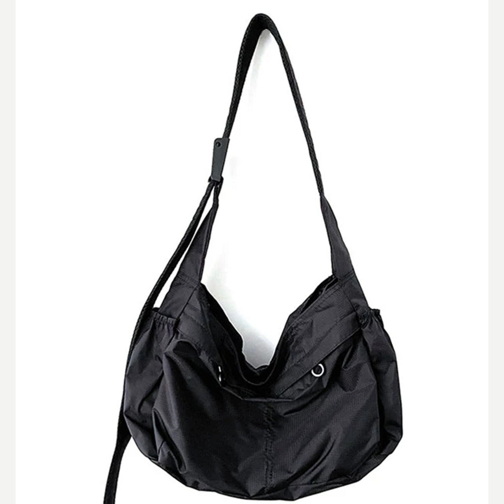 VINEY Lightweight Canvas Crescent Tote Bag, front view