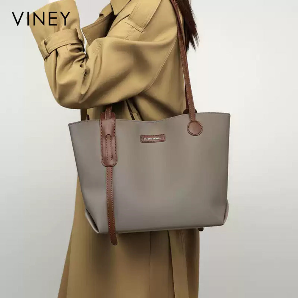 VINEY Lightweight Canvas Commuter Tote Bag, shoulder carry