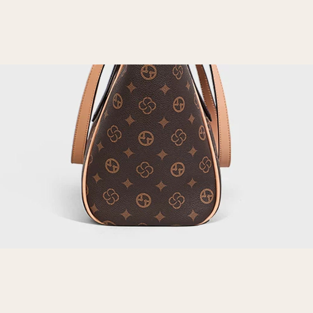 VINEY Coffee Monogram Commuter Tote Bag, side view