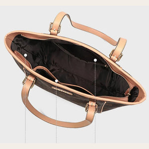VINEY Coffee Monogram Commuter Tote Bag, interior