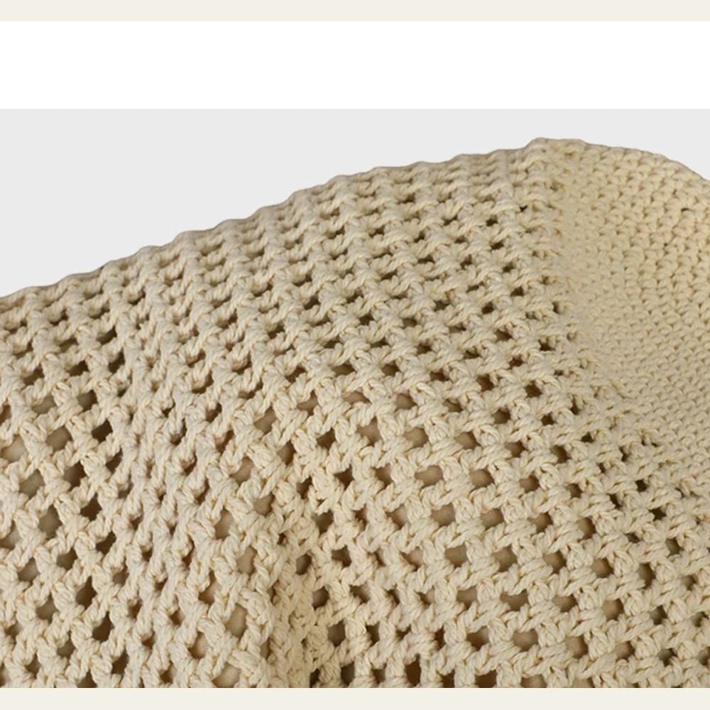 VINEY Open-Knit Resort Tote Bag, open knit texture