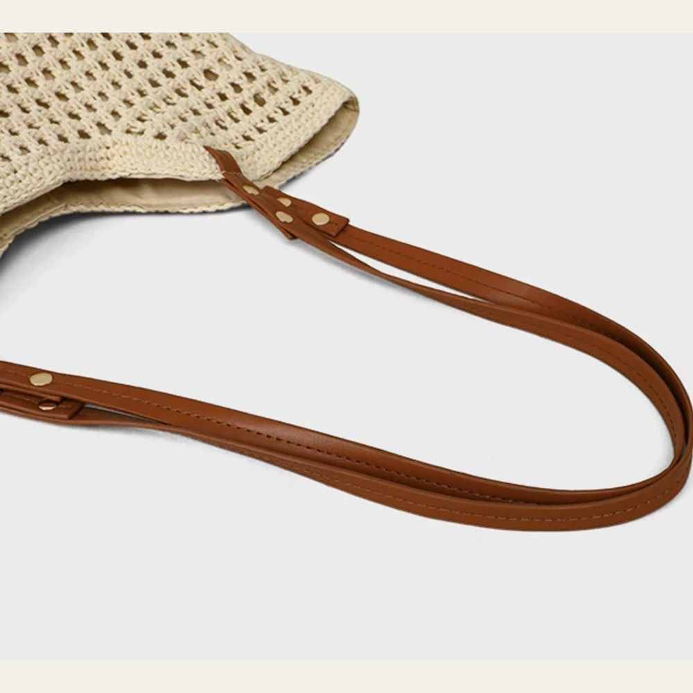 VINEY Open-Knit Resort Tote Bag, reinforced handles
