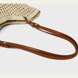 VINEY Open-Knit Resort Tote Bag, reinforced handles