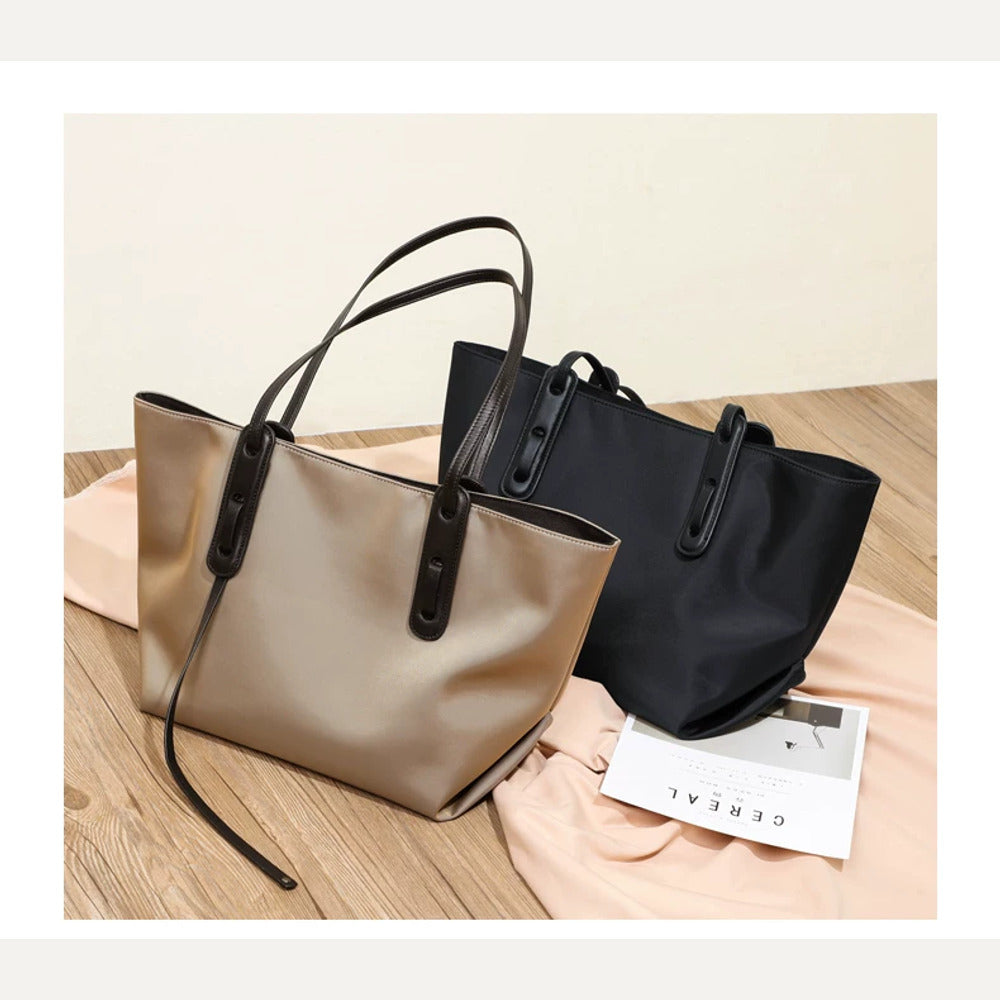 VINEY Lightweight Oxford Tote Bag and Pouch Set, two colors