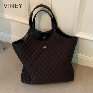 VINEY Quilted Oversized Commuter Tote Bag, lifestyle view
