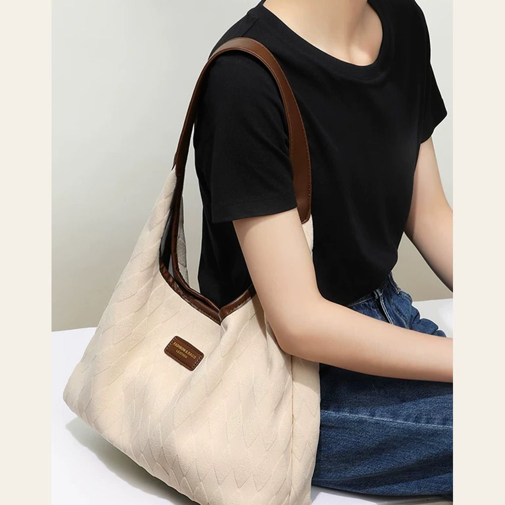 VINEY Quilted Woven Shoulder Tote Bag, relaxed lifestyle