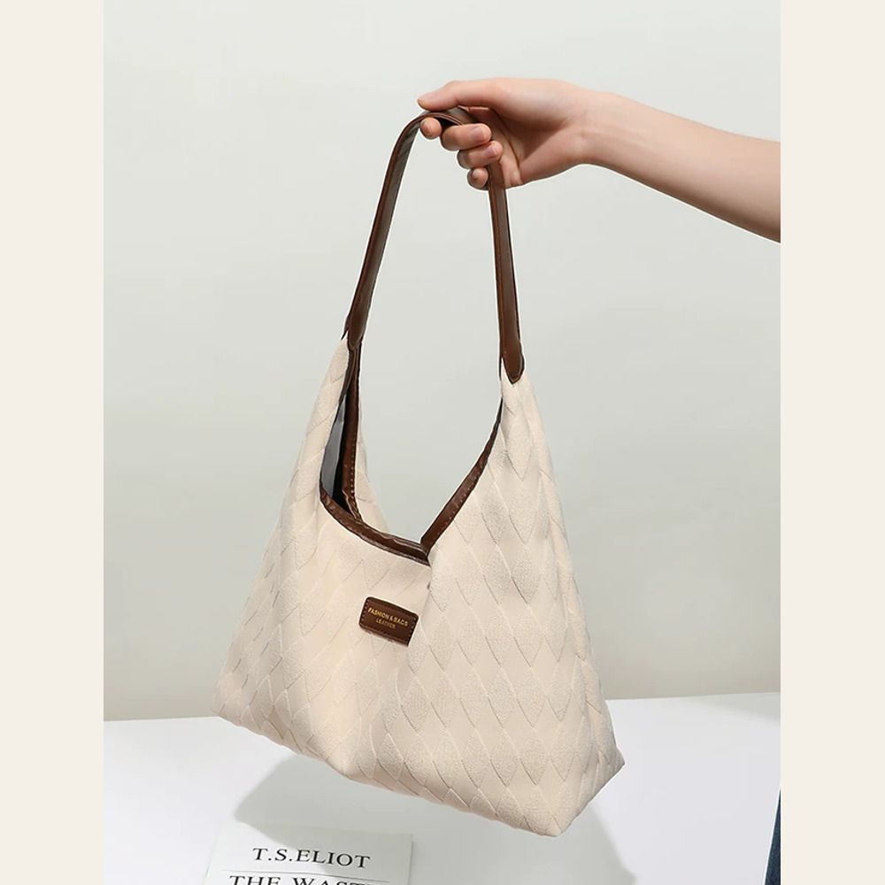 VINEY Quilted Woven Shoulder Tote Bag, lightweight hand carry