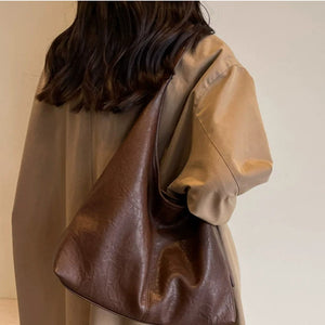 VINEY Slouchy Hobo Shoulder Tote Bag in brown, shoulder carry