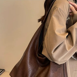 VINEY Slouchy Hobo Shoulder Tote Bag in brown, outfit