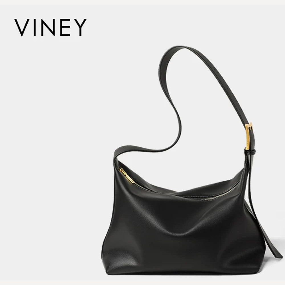 VINEY Genuine Leather Slouchy Hobo Tote Bag