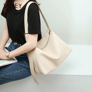 VINEY Soft Leather Hobo Tote Bag, shoulder carry