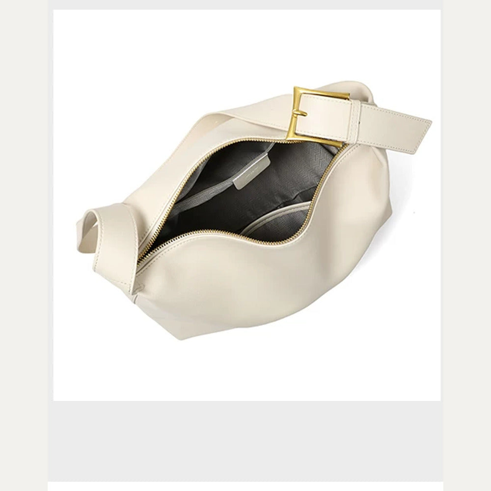 VINEY Soft Leather Hobo Tote Bag, interior