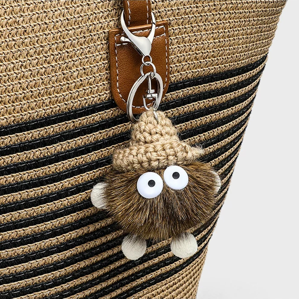 VINEY Striped Woven Beach and Commuter Tote Bag, charm