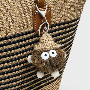 VINEY Striped Woven Beach and Commuter Tote Bag, charm