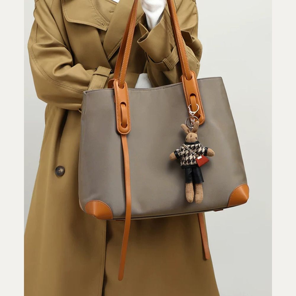 VINEY Structured Woven Commuter Tote Bag, front carry