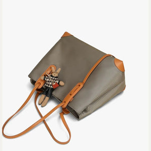 VINEY Structured Woven Commuter Tote Bag, flat profile