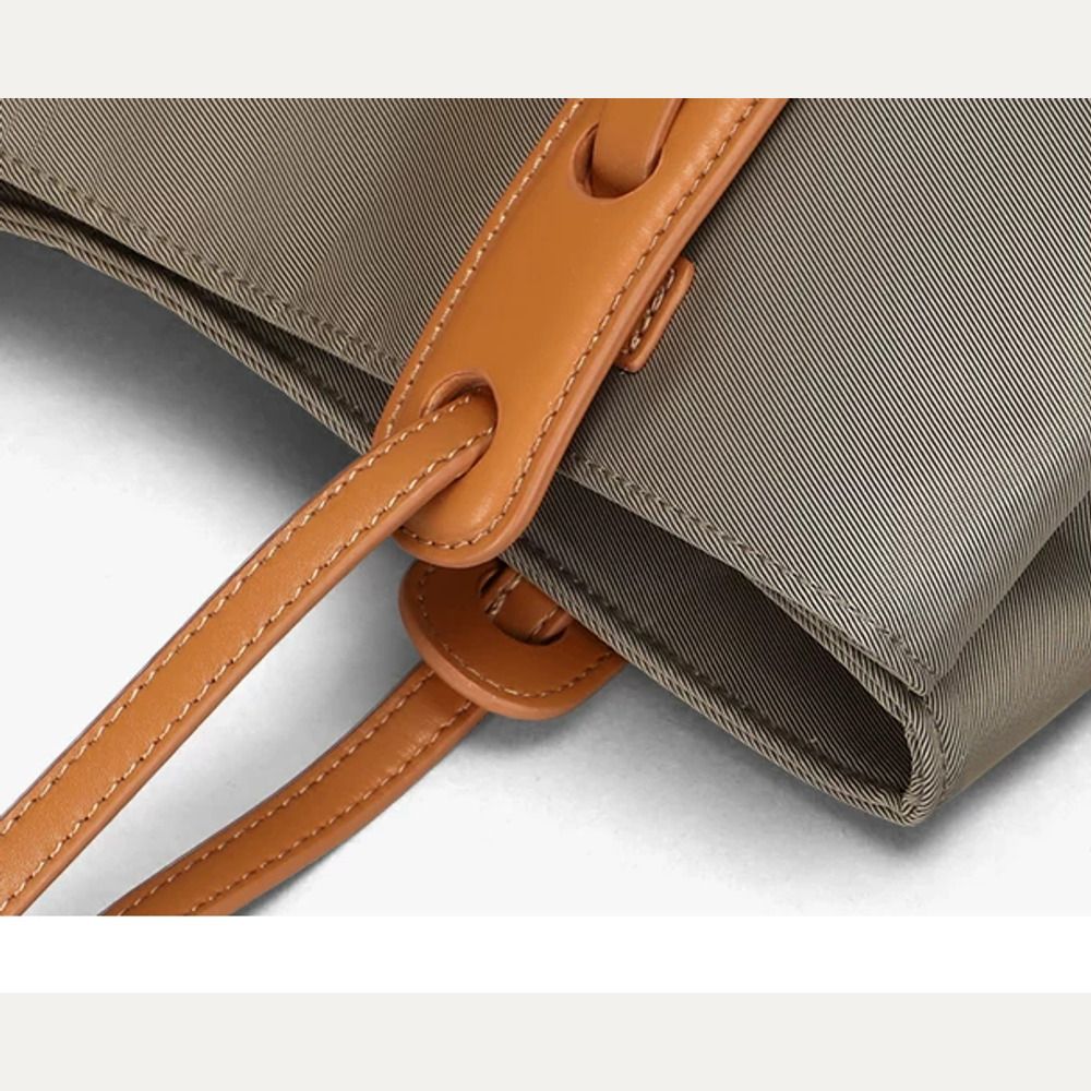 VINEY Structured Woven Commuter Tote Bag, woven texture and hardware