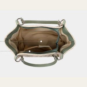 VINEY Lightweight Woven Summer Tote Bag, organized interior